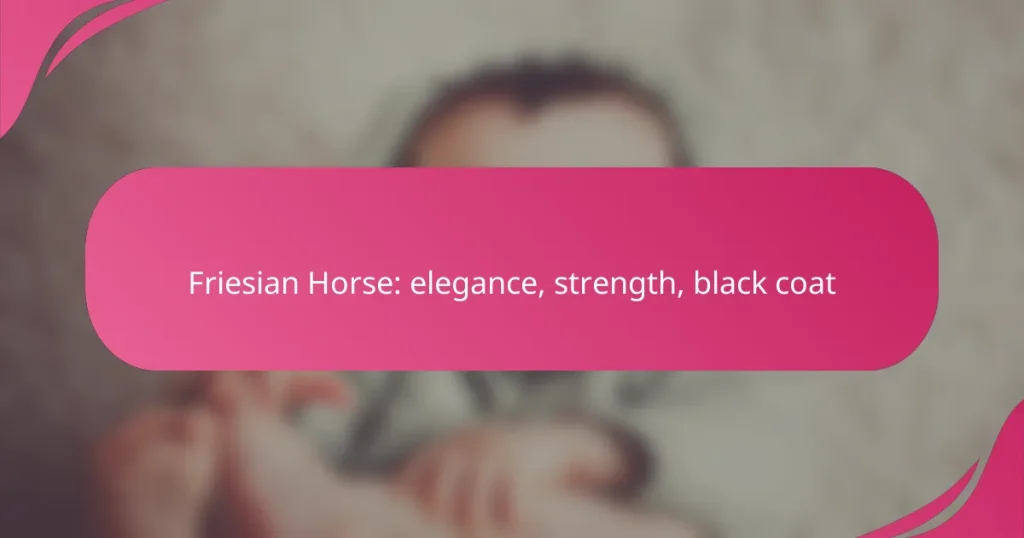Friesian Horse: elegance, strength, black coat