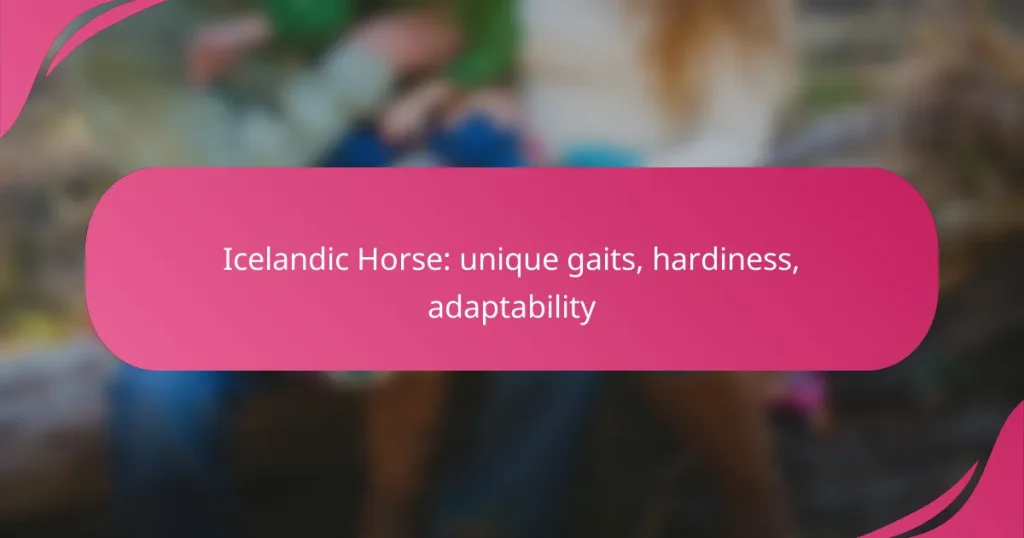 Icelandic Horse: unique gaits, hardiness, adaptability