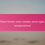 Paint Horse: color variety, stock type, temperament