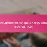 Thoroughbred Horse: space needs, exercise level, skill level