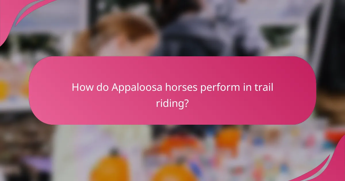 How do Appaloosa horses perform in trail riding?