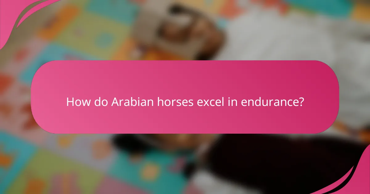 How do Arabian horses excel in endurance?