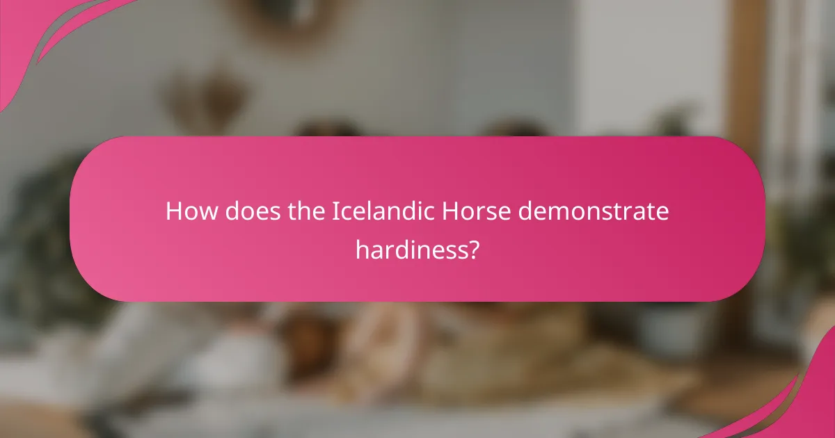 How does the Icelandic Horse demonstrate hardiness?