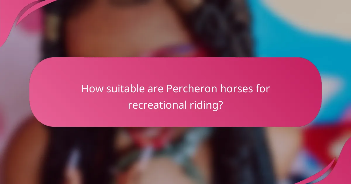 How suitable are Percheron horses for recreational riding?