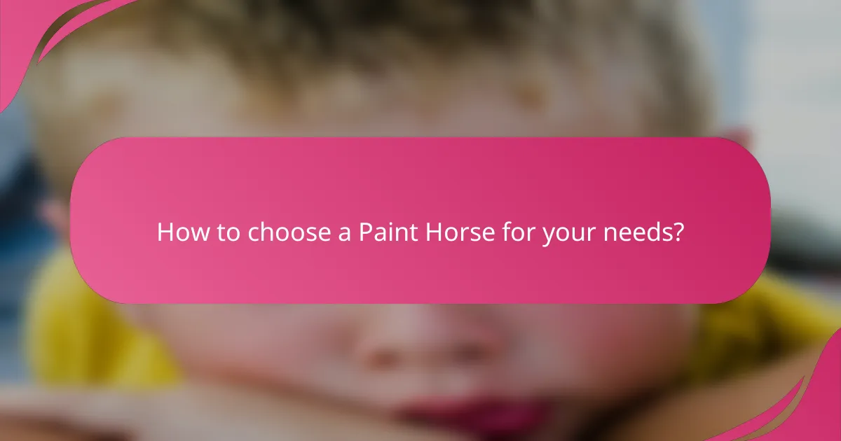 How to choose a Paint Horse for your needs?