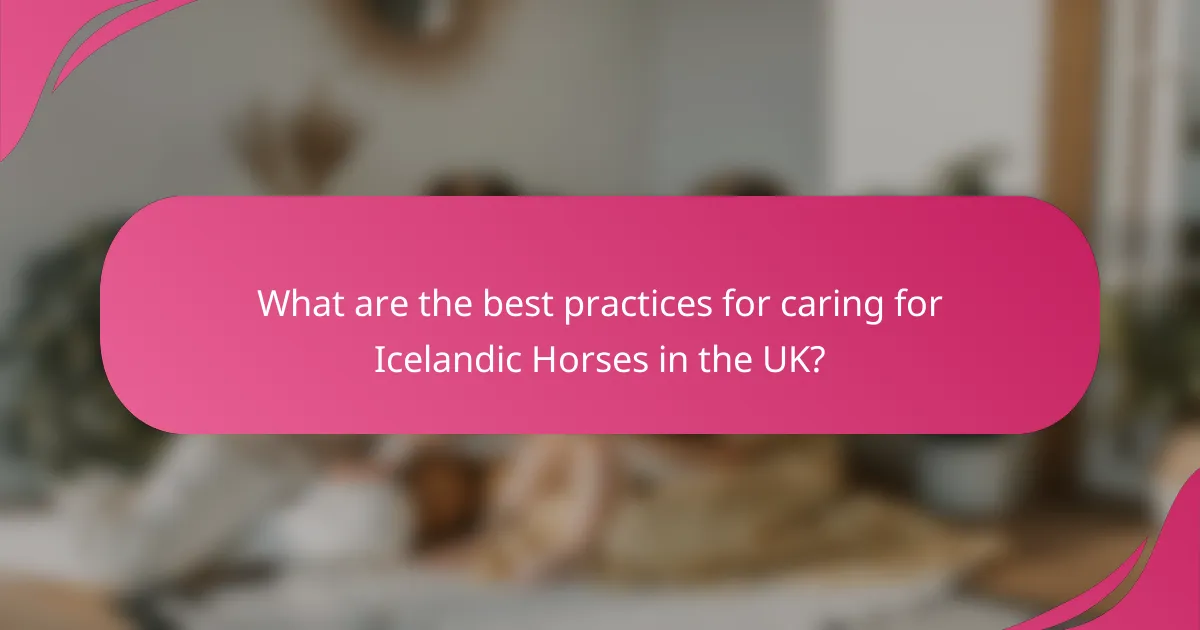 What are the best practices for caring for Icelandic Horses in the UK?