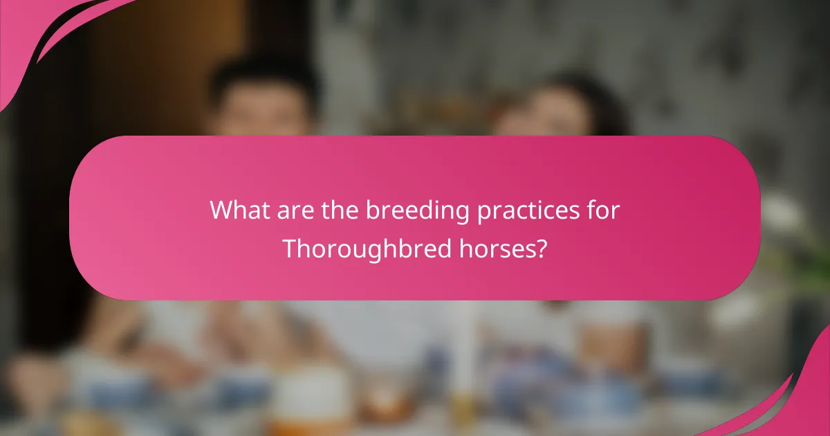 What are the breeding practices for Thoroughbred horses?