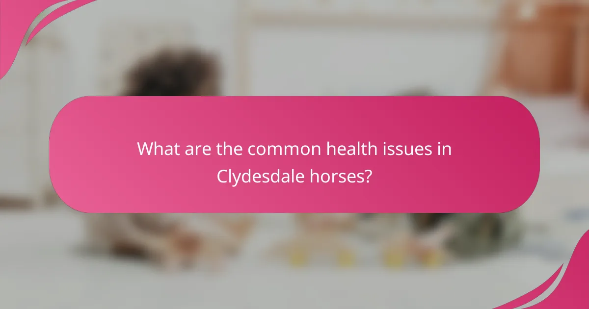 What are the common health issues in Clydesdale horses?
