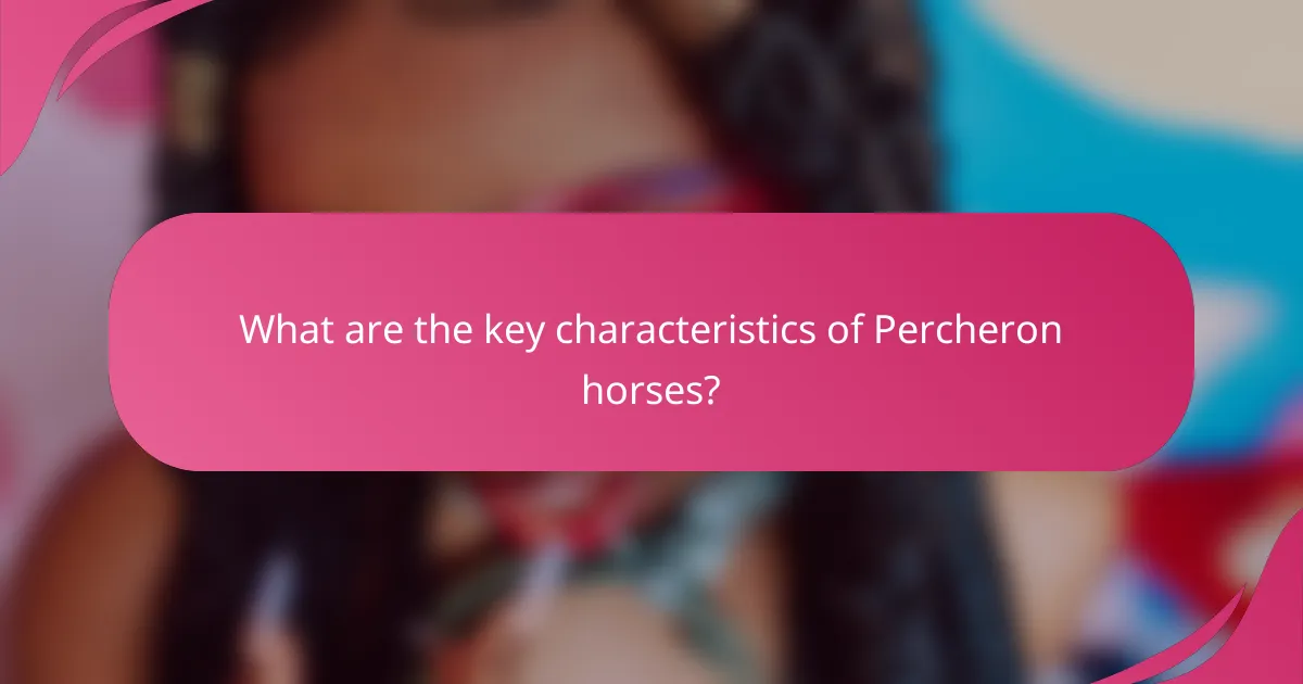 What are the key characteristics of Percheron horses?
