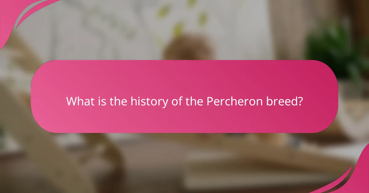 What is the history of the Percheron breed?