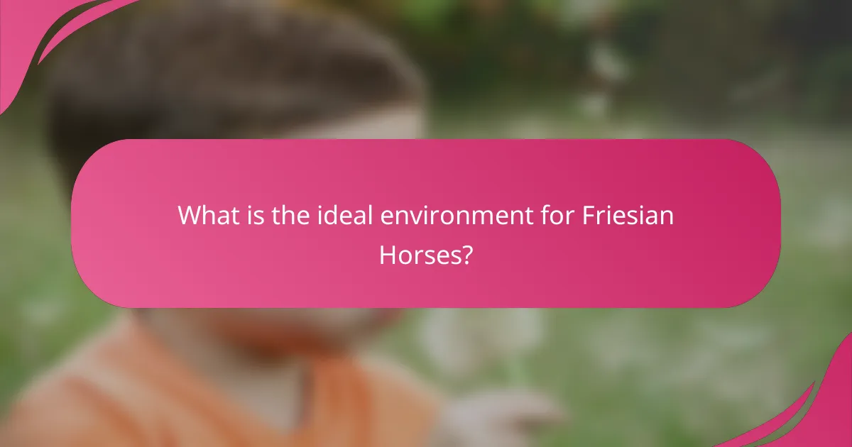 What is the ideal environment for Friesian Horses?