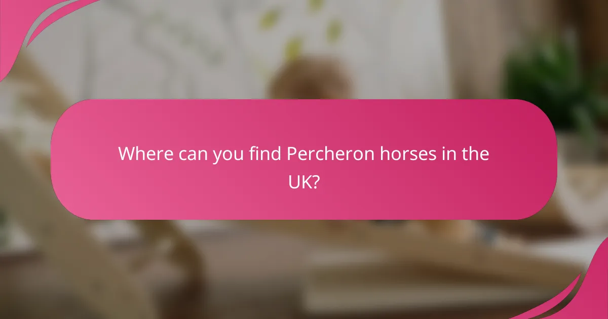 Where can you find Percheron horses in the UK?